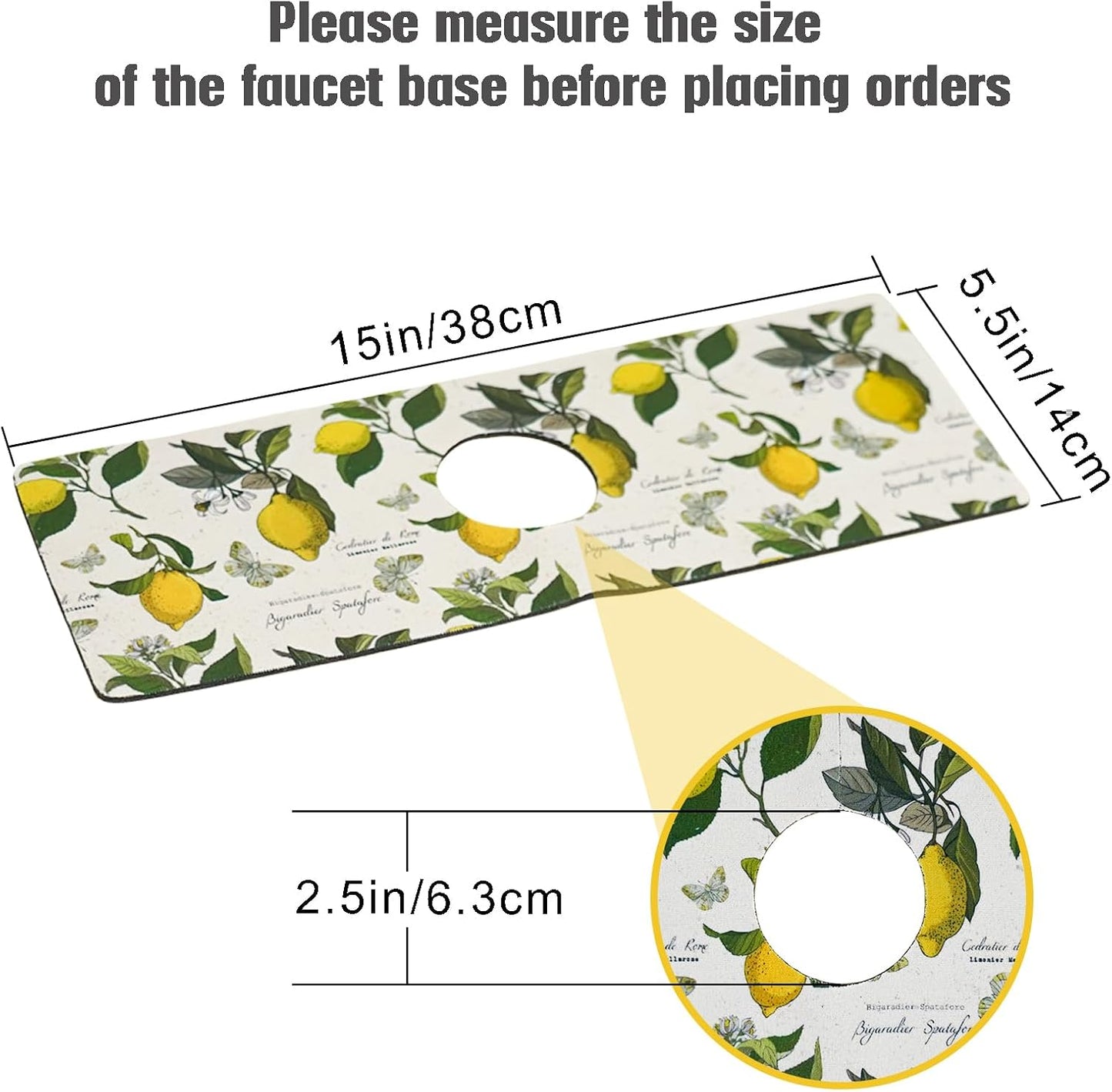 Sink Faucet Absorbing Mat, 2 Pack Drying Mat Around Faucet Sink Splash Guard Behind Faucet Sinkmat For Kitchen Bathroom Island Rv 24 * 5.5 Inch (60 * 14 cm)