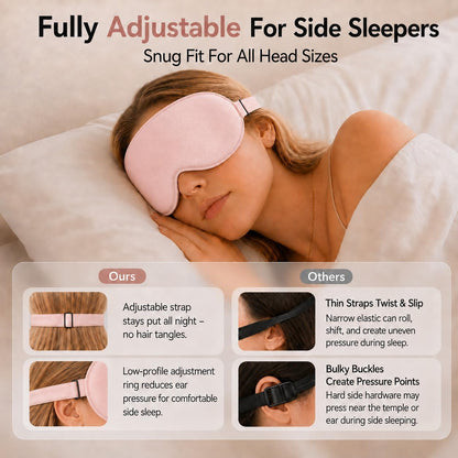 3D Contoured Zero Pressure Blackout Sleep Mask for Side Sleepers