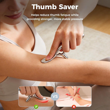 Ranarose Trigger Point Massage Tool for Deep Tissue, Muscle Pain Relief | 6 in 1 Metal Scraper Tool, Fascia Massage Tool for Body Pain & Myofascial Relief, Gua Sha, Thumb Saver & Acupressure Tool