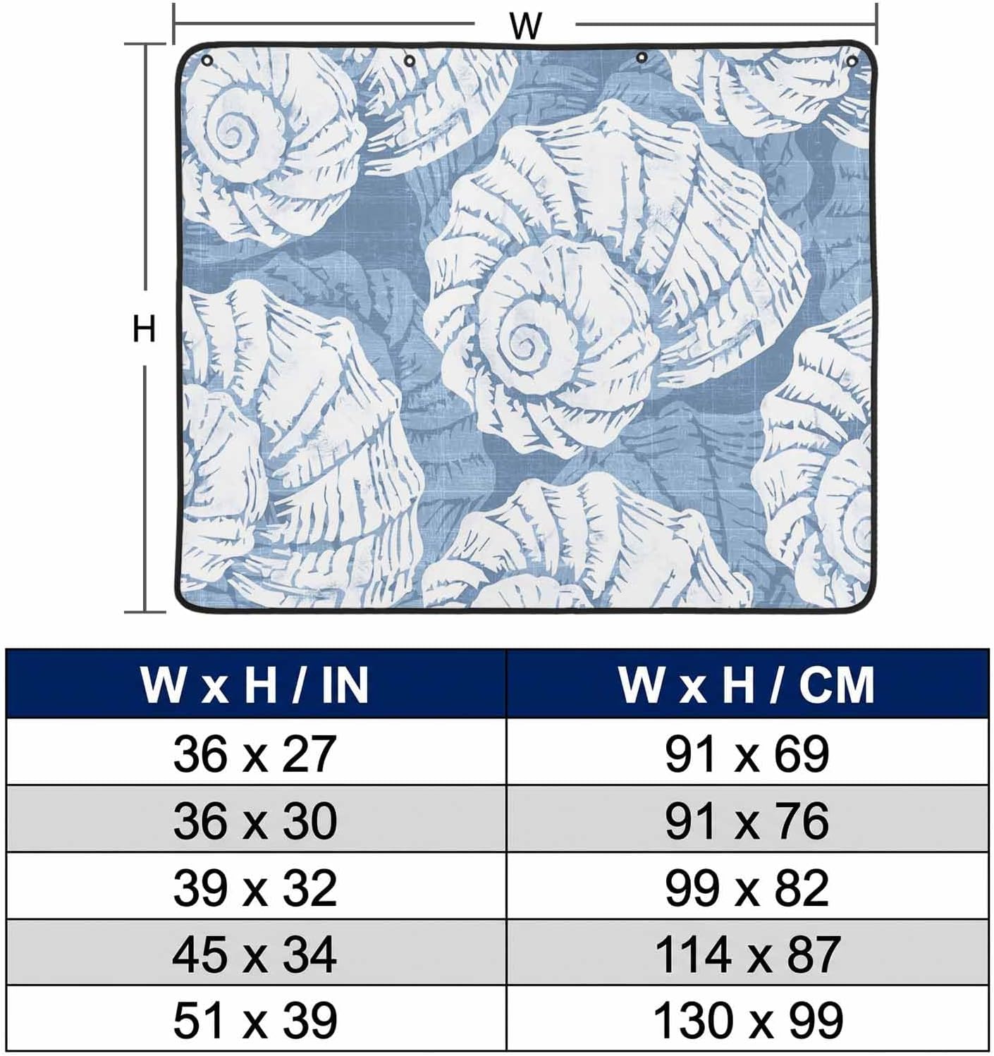 Magnetic Fireplace Cover Navy Blue Coastal Shells Fireplace Screen Decorative Ocean Conch Marine Life Insulation Fireplace Blocker Save Energy Fireplace Draft Stopper Covers for Living Room 36x30 Inch