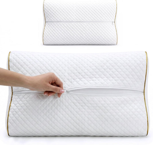 Royal Therapy Memory Foam Pillow, Queen Neck Pain Relief, Contour Cervical Pillow, for Neck and Shoulder Pain, Side, Back and Stomach Sleeper, 24x14x5 inches