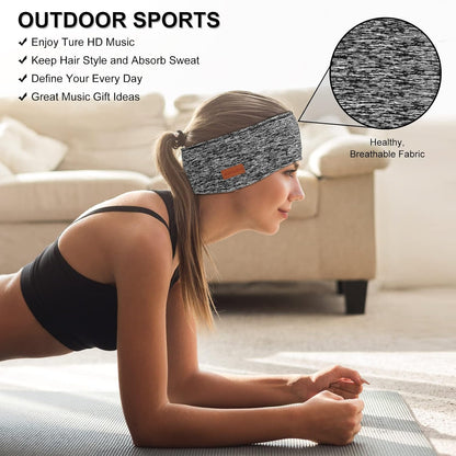 Sleep Headphones & Ear Warmers Headband Headphones & Ear Muffs Ear Covers with Ultra-Thin HD Stereo Speakers for Outdoor Sports Running Nap Sleeping ASMR & Daily Wear (Wired-Gray)