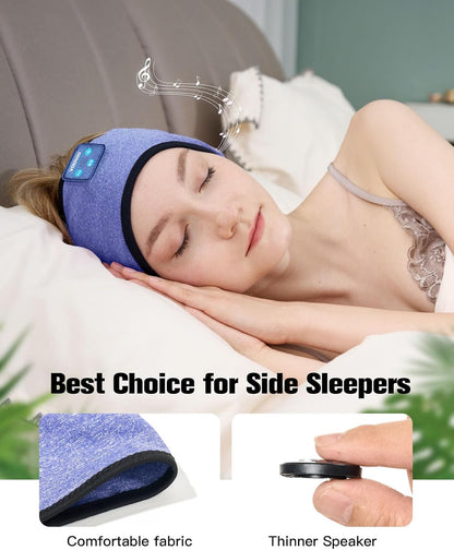 Voerou Sleep Headphones, Bluetooth 5.4 Headband for Men Women, Ultra Soft Sleeping Headphones Wireless Music Headband Headphones for Yoga Sports Side Sleep Christmas Birthday Cool Tech Gadgets Gifts