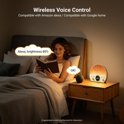 NEEWER NF03 Sunrise Alarm Clock Smart Wake Up Light, AI App Control, Timer