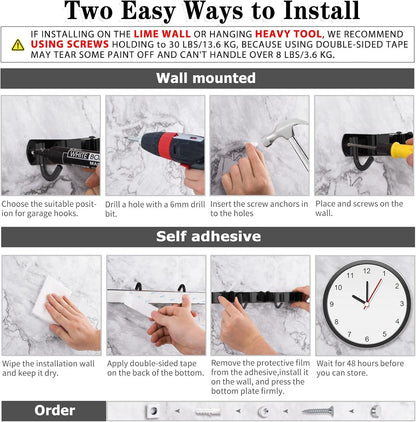 AceMining Broom Holder Wall Mount, 5 Racks 4 Hooks Heavy Duty Mop Organizer | Mop Holder Wall Mount and Broom Hanger for Garage, Laundry Room, Kitchen and Utility Storage