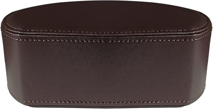 Leather Remote Control Holder with 5 Compartments TV Remote Caddy Storage Box/Tray,Desktop Organizer Store Controller,Glasses,Brush,Media Player,Pen,Space Saver for Bedside Table/Office Desk(Black)