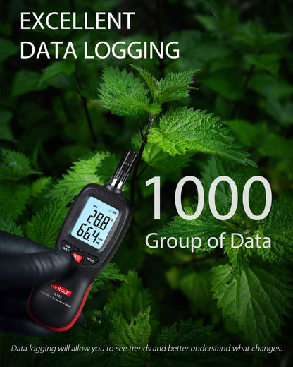 Humidity and Temperature Meter, Digital Hygrometer Handheld | Measure Dew Point, Wet Bulb, Ambient Temp, Humidity Thermometer Gauge, Psychrometer for Home, Room, Indoor, Outdoor HVAC