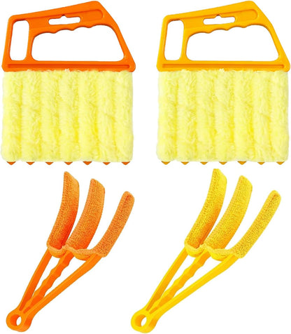 AOCEAN 2 Pcs Blind Cleaner Duster Tool, 7-Finger Dusting Cleaner Tool for Window & Air Vent, Washable Handheld Microfiber Duster Brush for Blinds Dust Dirt