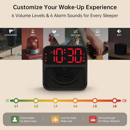 AuroraCalm Extra Loud Alarm Clock for Heavy Sleepers with 115dB Alarm