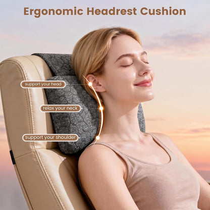 SUPA MODERN Adjustable Headrest Pillow for Recliner, Armchair & Sofa – Breathable, Non-Slip Shredded Memory Foam with Washable Cover for Neck Support & Pain Relief (Straps)