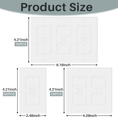 Tondiamo 70 Pcs Wall Outlet Insulation Foam Gasket Outlet Draft Sealers | Electrical Outlet Insulation Pads Rectangle Foam Insulators, Weatherproof Gasket Sealers Energy Saving for Wall Plates Covers