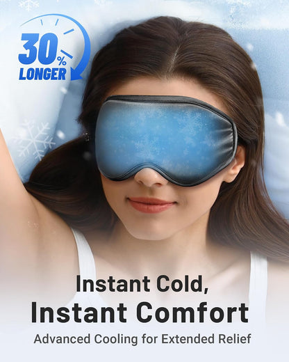 Cooling Eye Mask for Puffy Eyes: Fsa Eligible Items Hsa, Face Ice Eye Pack for Migraine After Surgery Relief - Reusable Cold Compress for Headaches Puffiness - Comfortable Weighted Fit Gel Sleep Mask