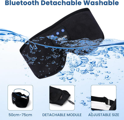 3D Sleep Mask with Bluetooth Headphones, Sleeping Headphones for Side Sleepers, Wireless Music Eye Mask with Ultra-Thin Stereo Speakers for Men, Women