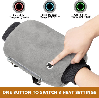 Hand Warmers Rechargeable, 10000mAh Electric Heated Gloves Portable Graphene Handwarmers Pouch with 3 Levels & Double-Sided Heating for Hunting Camping Golf Xmas Gifts for Women Men