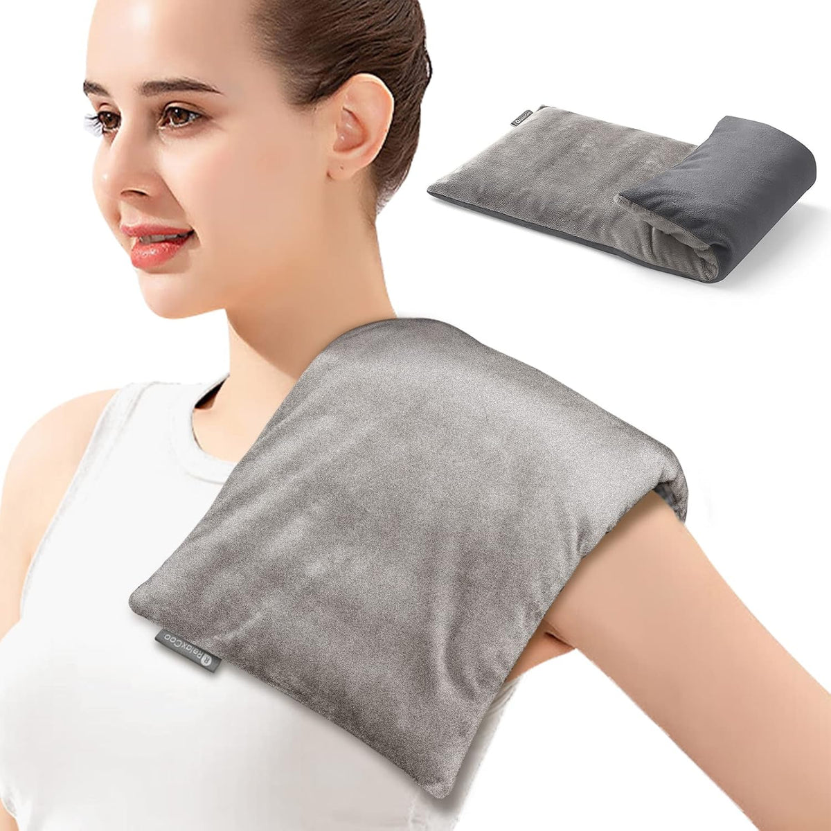 RelaxCoo Heating pad Microwavable with Washable Cover 6 * 12" Microwave Moist Heat Pad for Neck Shoulder, Cramps, Back Pain Relief, Warm Compress Rice Bean Bag Hot Pack for Muscles, Joints, Lavender