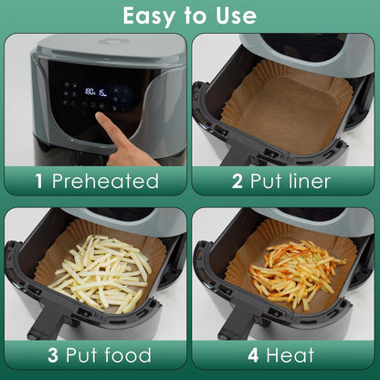 400 Pcs 8" Square Air Fryer Liners Disposable, Airfryer Paper for 5-8QT | Food-grade Parchment Paper for Air fryer Basket, Non-Stick, OilProof Baking Sheets for Oven Pan