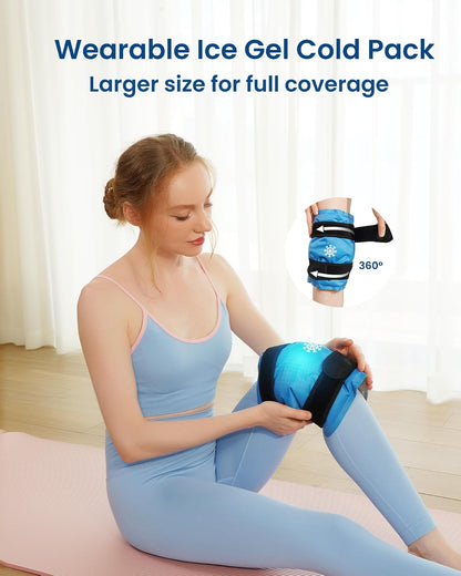 2 Ice Packs for Injuries Reusable, Cold and Hot Packs for Injuries, Joint Pain, Muscle Soreness, and Body Inflammation, Adjustable Ice Packs Wraps for Knees, Back, Shoulders, Arms, and Legs