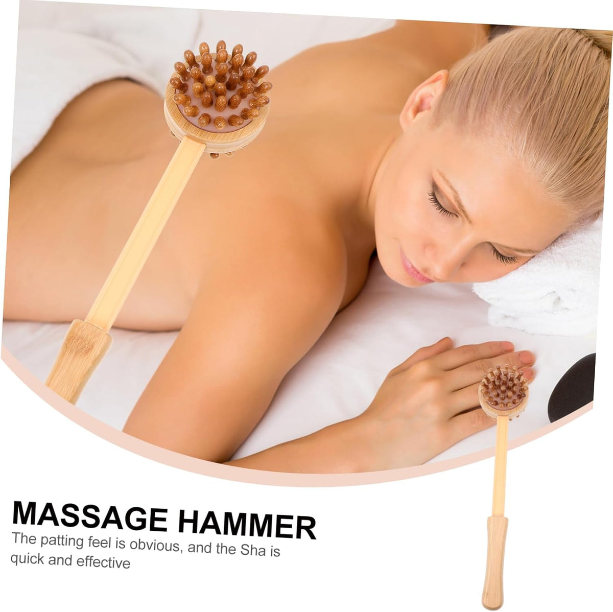 Bamboo Massage Hammer Handheld Wood Massager for Neck Shoulder Back Acupoint Therapy with Ergonomic Handle for Muscle Relief and Relaxation