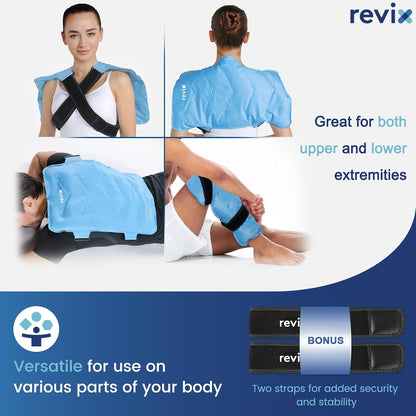 REVIX XXL Full Back Ice Pack Wrap, Reusable Gel Cold Compress for Upper and Lower Back, Long-Lasting Flexible Ice Pack for Muscle Fatigue, Soreness, and Post-Workout Recovery