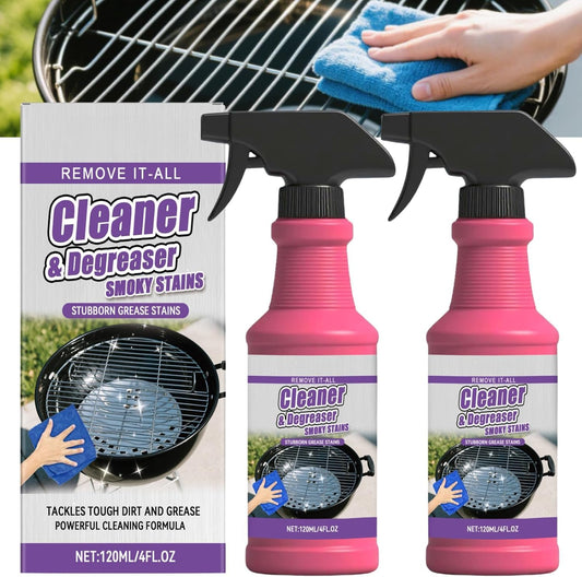 Heavy Duty Grill Grease Destroyer Spray, Professional Grade BBQ Cleaner, Multi-Purpose Grease Remover for Oven, Stove, Air Fryer, Outdoor Grill, Burnt Food & Grease, Powerful Kitchen Degreaser (2 PCS)