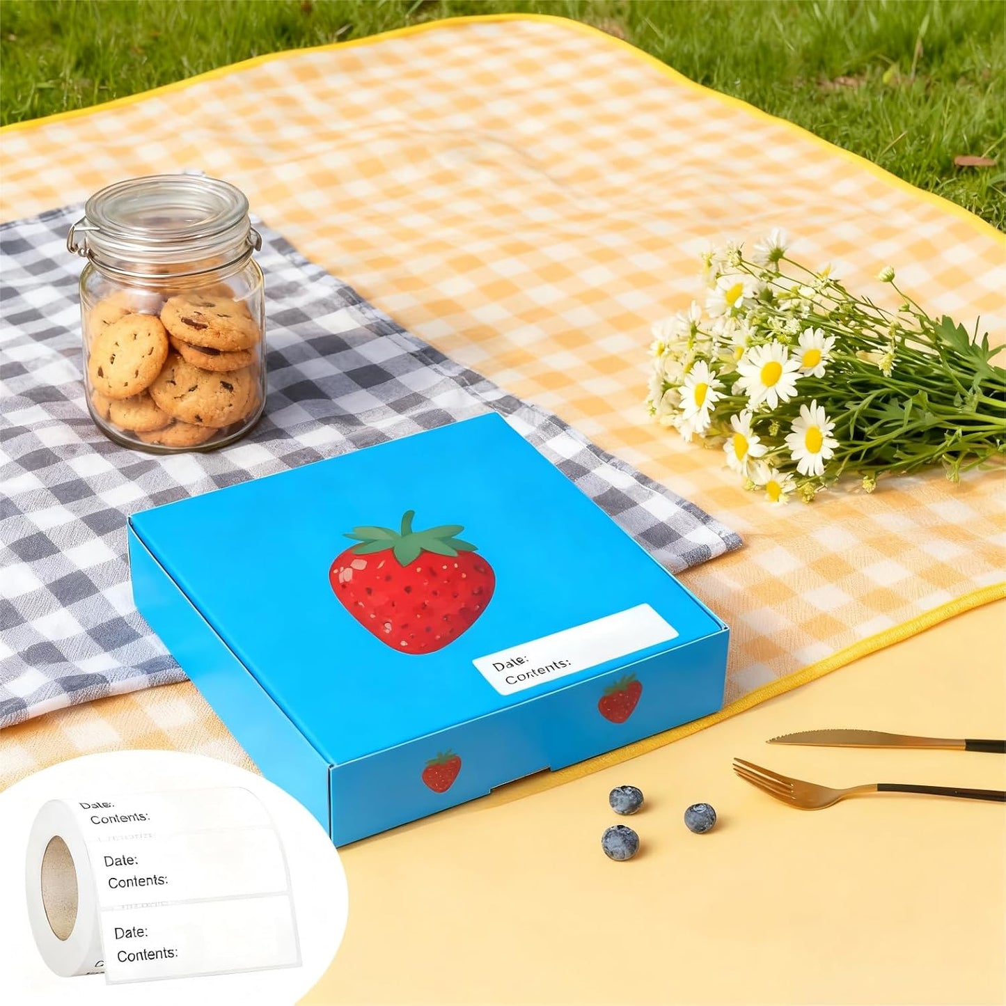 500 Pcs Removable Adhesive Freezer Food Labels, 1 x 3 Inch | Freezer Labels for Food Containers, suitable for Kitchen Food Storage