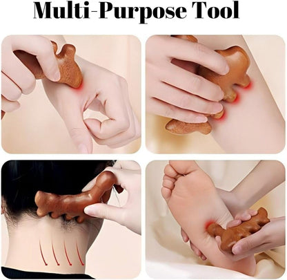 Wood Foot Massager Acupressure Tool Deep Tissue Reflexology Stick | Sandalwood Foot Reflexology Massager, Deep Tissue Acupressure Stick, Meridian Therapy, Relieve Muscle Tension, Multi-Use Tool