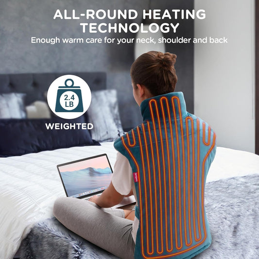 Comfytemp Weighted Heating Pad for Back Neck Shoulder, 22"x33" FSA Eligible