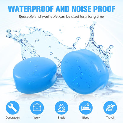 Frienda 21 Pairs Silicone Ear Plugs for Sleeping,Blue, Orange, Rose Red