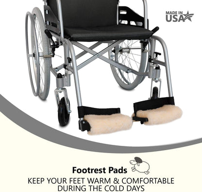 NYOrtho Faux Synthetic Sheepskin Wheelchair Armrest Cushion Pads