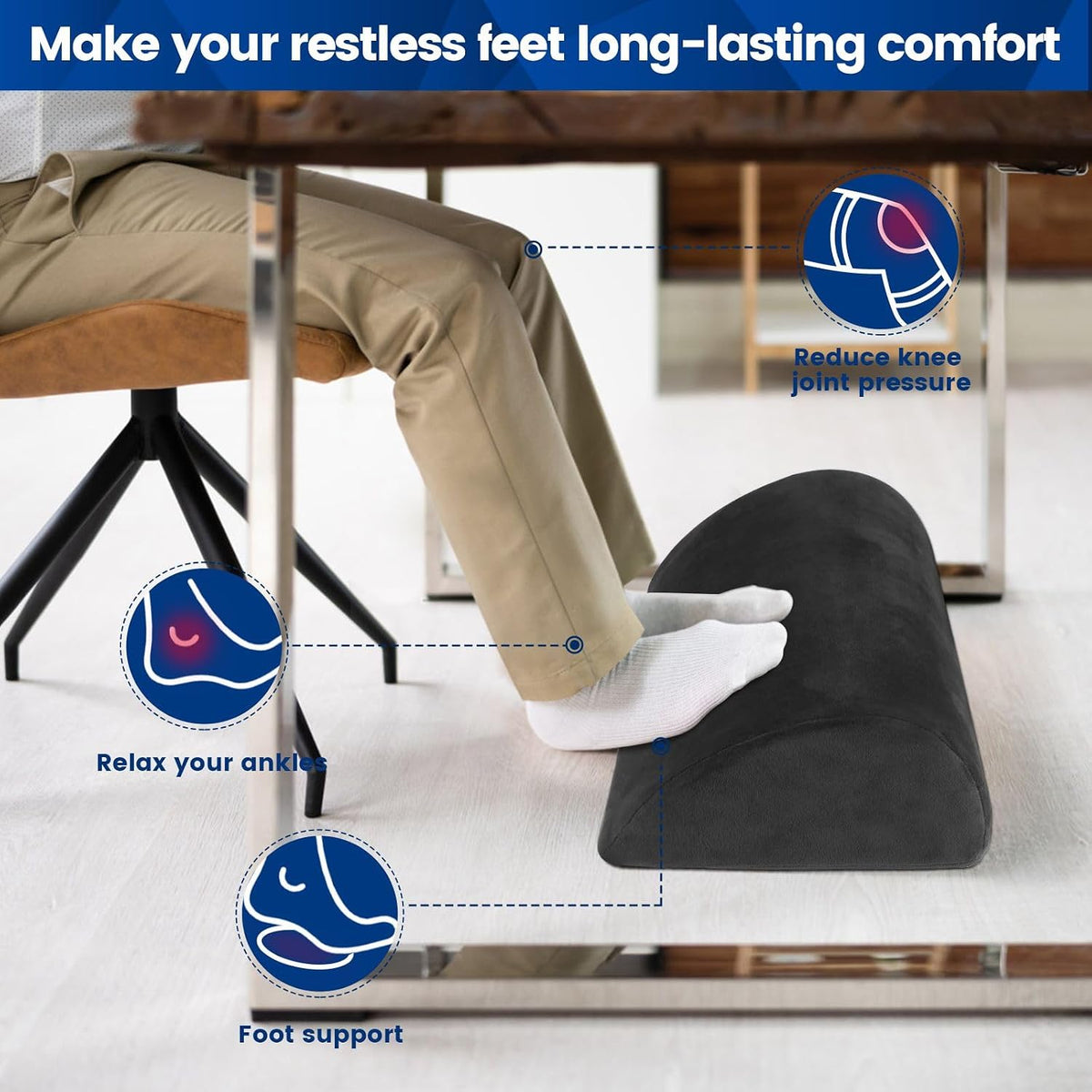 Foot Rest for Under Desk at Work, Foot Stool for Office, Footrest, Black