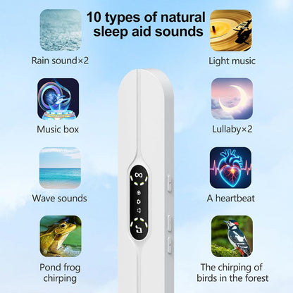 Hesond Pillow Speaker Bone Conduction White Noise with LED Display Timer | Bluetooth Stereo Wireless Music Mini Portable Sleep Headphones Bar Sleep Speaker for Side Sleepers Supports TF Card (Black)