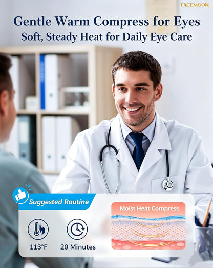 Heated Eye Mask for Dry Eyes Silk Cordless Warm Eye Compress Daily Eye Care | Soothing Relief for Migraine & Tired Eyes, Multi Scene Use for Home Office Travel, Rechargeable & Washable,FSA Eligible HSA
