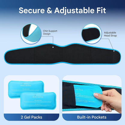 Comfytemp Wisdom Teeth Ice Pack Head Wrap, Gel Face Ice Pack for TMJ Relief