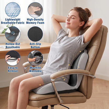 Car Seat Cushion Office Chair Cushion with Lumbar Support Pillow