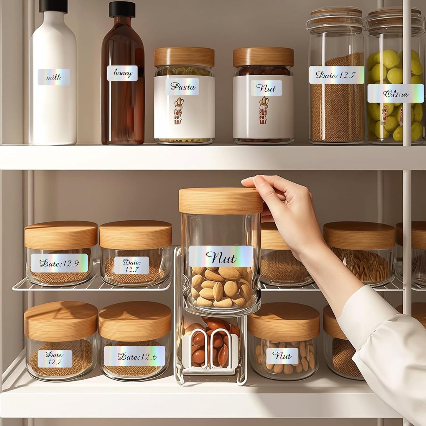 1000 Blank Removable Freezer Labels, Blank Removable Labels Water Oil Resistant with Perforation Line for Food Containers Jars Pantry Organization (Each Measures 1x 3 Inch)