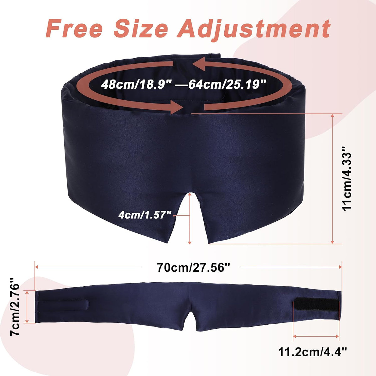 VOCOSTE 3D Pure Silk Sleep Mask with Travel Pouch, Black
