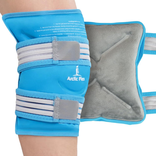 Arctic Flex Vive Knee Ice Pack Wrap with Straps for Cold Compression | Reusable Gel Cold Pack for Cold Therapy, Pain Relief, Injuries & Swelling - Post Surgery Recovery for Knee Replacement