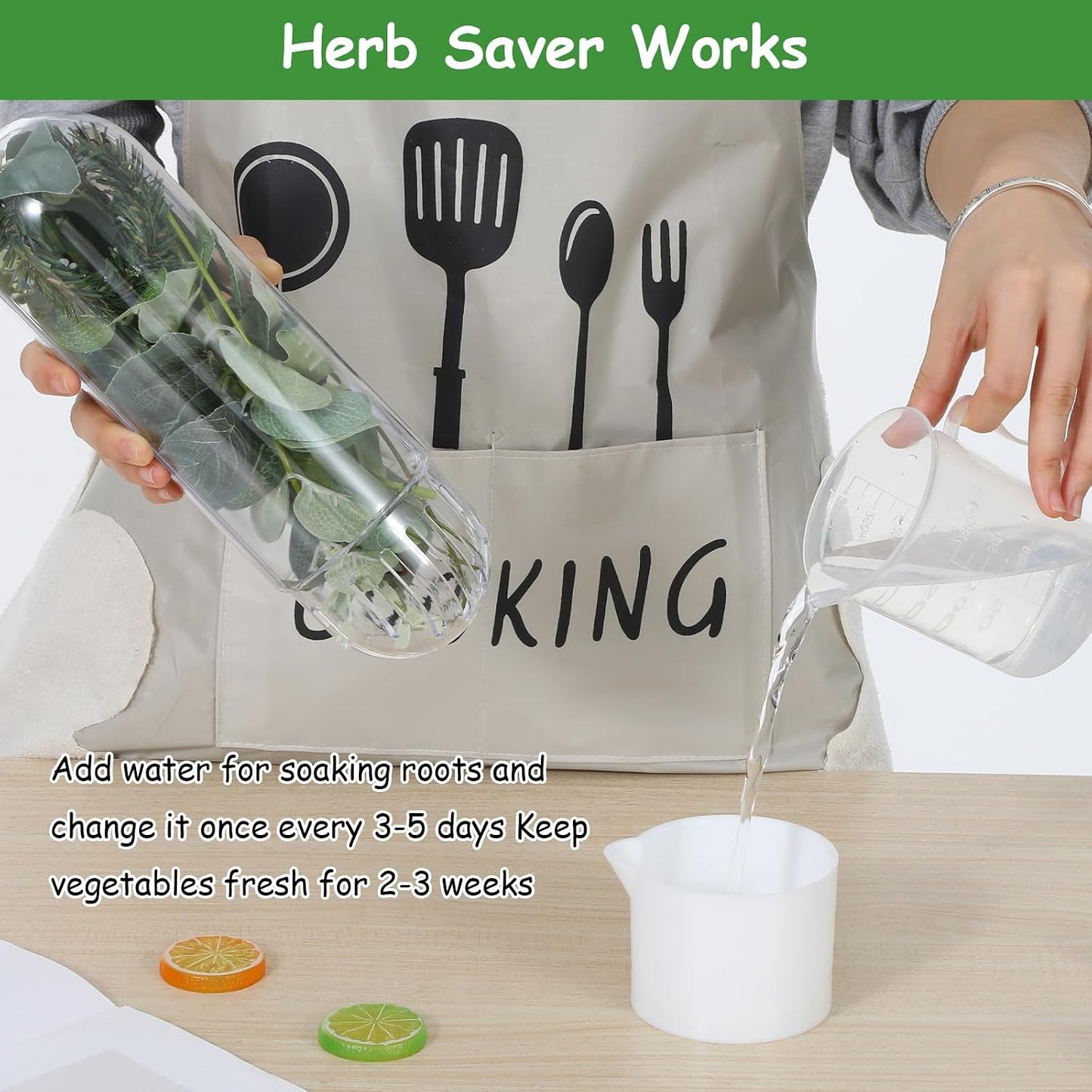 3PCS Herb Saver for Refrigerator, Fresh Herbs Lettuce Keeper for Refrigerator, Cilantro Container for Fridge Fres Parsley Mint Leaves Fresh Herb Keeper for Fresh for 2-3 Weeks