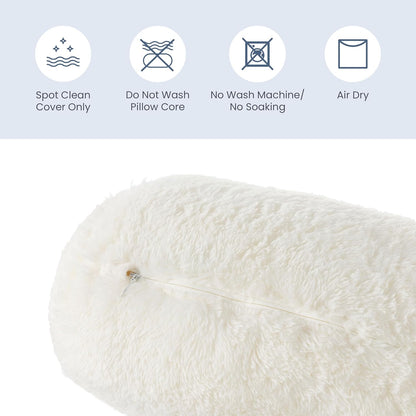 Berkshire Cervical Neck Roll Pillow with Extra-Fluffy™ Removable Cover, Multi-Purpose Bolster Cushion for Couch, Office & Travel, One Size 13.5" x 7.5", Smoke
