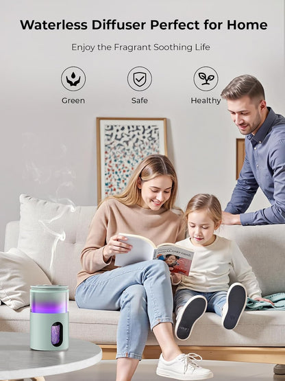 Waterless Essential Oil Diffuser: 𝟗-𝐂𝐨𝐥𝐨𝐫 𝐋𝐄𝐃 for Home