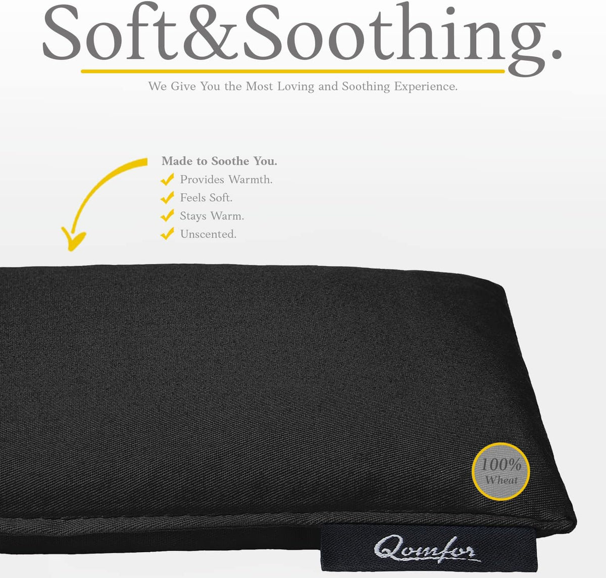 Qomfor - Microwavable Heating Pad - Mauve - 3-Chamber Design Heat Pack - Therapeutic Heat Wrap for Neck, Shoulders & Period Cramps Pain Relief - Reusable Hot/Cold Therapy Bag