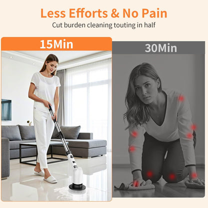 Electric Spin Scrubber for Cleaning Bathroom,Cordless Power Shower Scrubber - Electric Cleaning Brush for Tile Tub Bathtub Kitchen Wall Cleaning