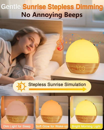 Sunrise Alarm Clock with Sound Machine - Natural Wake-Up Gradual Light