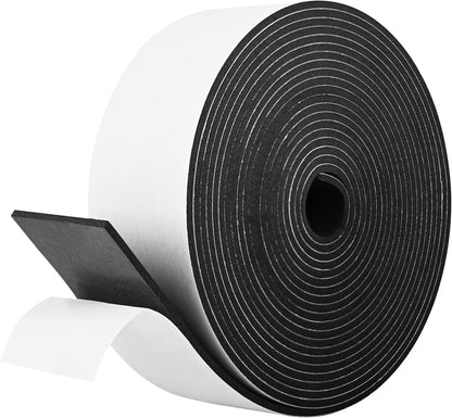 Kikerike Self Adhesive Foam Tape Weatherstrip 1/2In x 1/4In x 42Ft High Density Foam Insulation Strips Seal Weather Stripping with Strong Adhesive for Door and Window Sound Isolation Soundproofing