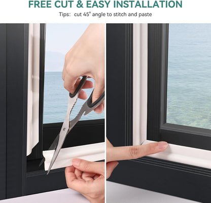 MOPMS Draft Stopper Sweep, Door Weatherproofing Stripping, Window Seal Strip Self-adhisive Soundproof Cuttable Weather Length 32.8 Ft (5 Pcs x 6.56 Ft), Grey