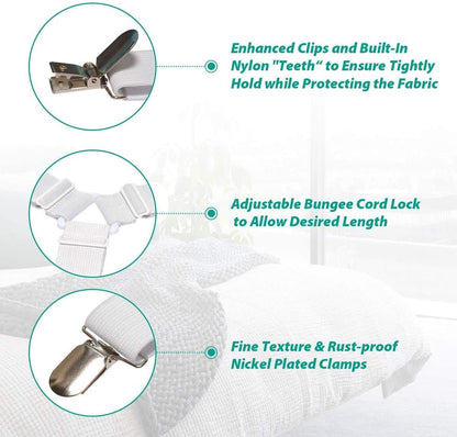 RayTour Sheet Straps Bed Sheet Keeper Holder for Corners Sheet Stays Suspender Clips Fitted Sheet Holder Clips Garters Fasteners Mattress Clamps