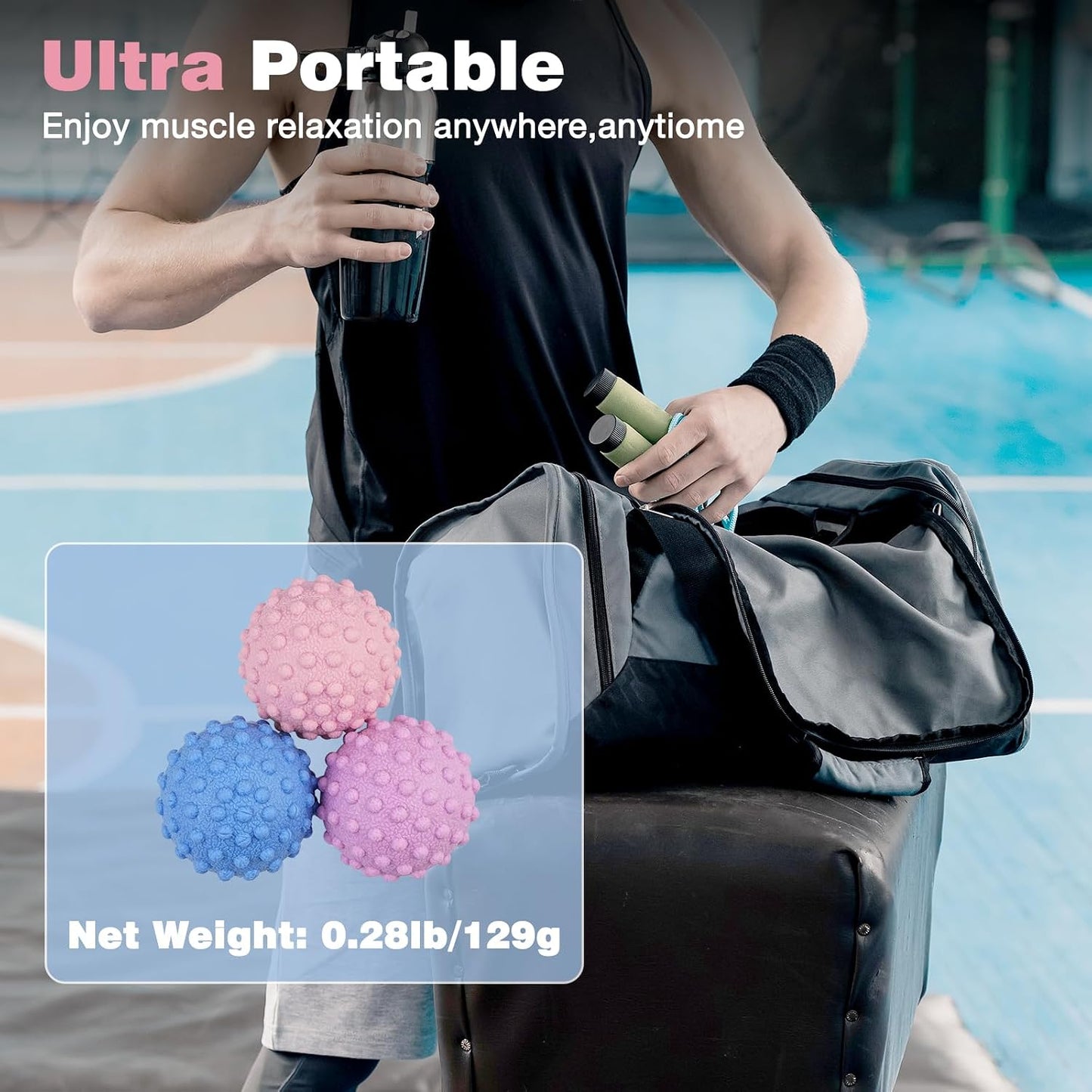WOVTE Massage Lacrosse Ball Therapy for Sore Muscles Myofascial Release | Shoulders, Neck, Back, Foot, Body, Deep Tissue, Trigger Point, Muscle Knots, Yoga