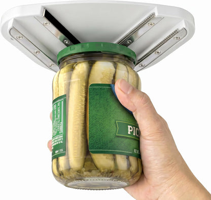 Under Cabinet Jar Opener Double U Grip Bottle Opener for Arthritis | Bottle Opener for Any-Size Lid Easily Unscrew Bottle & Can Opener for Weak Hands and Seniors