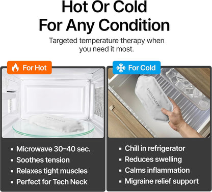 CastleFlexx Dual Hot & Cold Therapy Packs | Gel-Free, Flexible & Reusable for Neck, Shoulders, Joints & Muscles | Microwave & Freezer Safe | Ideal for Daily Relief - Earth