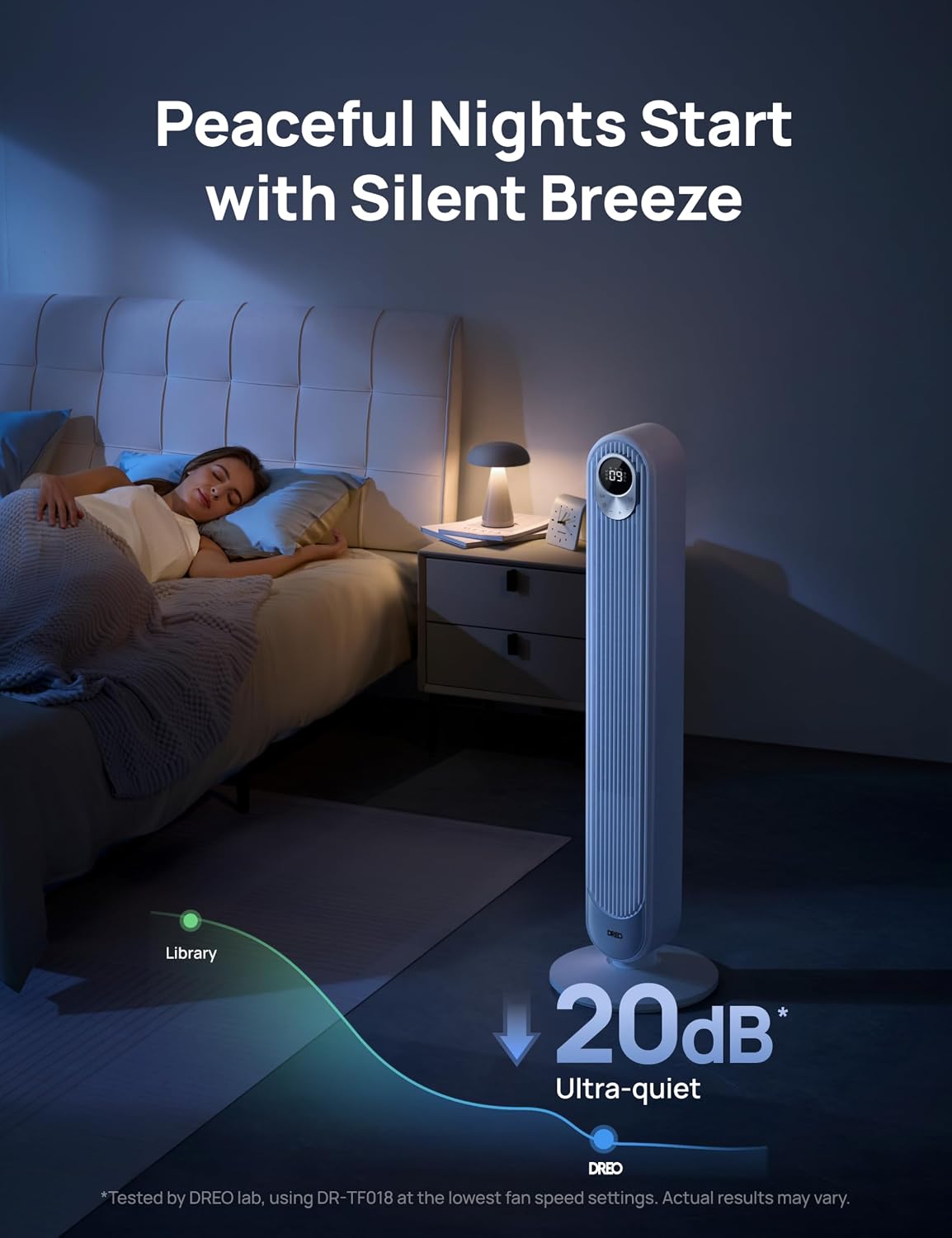 DREO Tower Fan for Bedroom, Upgraded 20dB Quiet Fans that Blow Cold Air | 28ft/s High Velocity, 9 Speeds, 4 Modes, 12H Timer, 90° Oscillating Cooling Standing Fan for Indoor Home Office, 42 inch